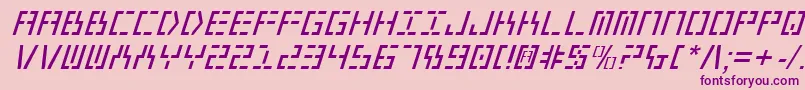 Police Year2000Italic – polices violettes sur fond rose
