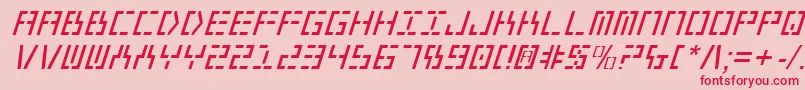 Fonte Year2000Italic – fontes vermelhas em um fundo rosa