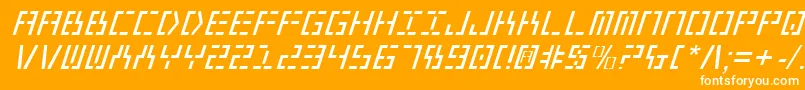 Шрифт Year2000Italic – белые шрифты на оранжевом фоне