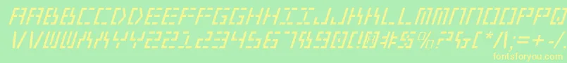 Fonte Year2000Italic – fontes amarelas em um fundo verde