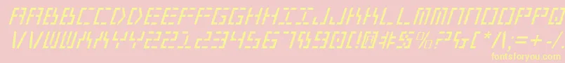 Year2000Italic-Schriftart – Gelbe Schriften auf rosa Hintergrund
