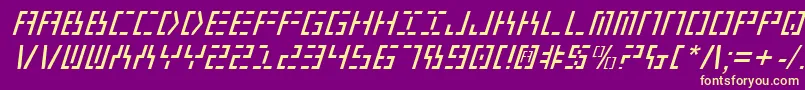 Year2000Italic Font – Yellow Fonts on Purple Background