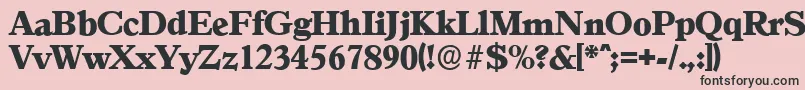 フォントGranadaserialHeavyRegular – ピンクの背景に黒い文字