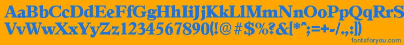 フォントGranadaserialHeavyRegular – オレンジの背景に青い文字