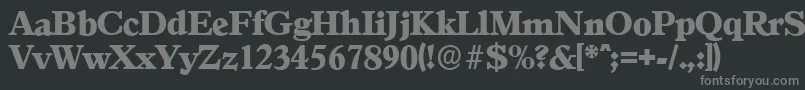 フォントGranadaserialHeavyRegular – 黒い背景に灰色の文字