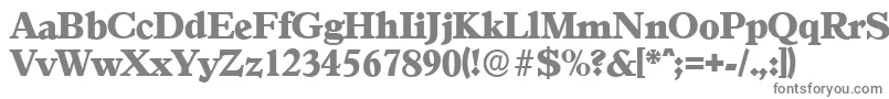 GranadaserialHeavyRegular-fontti – harmaat kirjasimet valkoisella taustalla