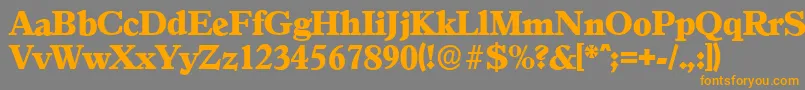 フォントGranadaserialHeavyRegular – オレンジの文字は灰色の背景にあります。