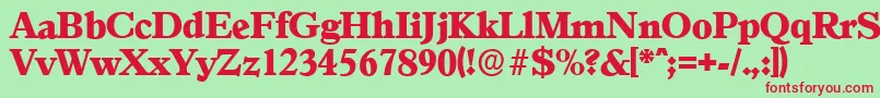 GranadaserialHeavyRegular Font – Red Fonts on Green Background