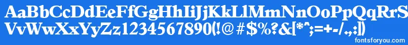 Czcionka GranadaserialHeavyRegular – białe czcionki na niebieskim tle