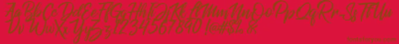 Raphlanokfuture Font – Brown Fonts on Red Background