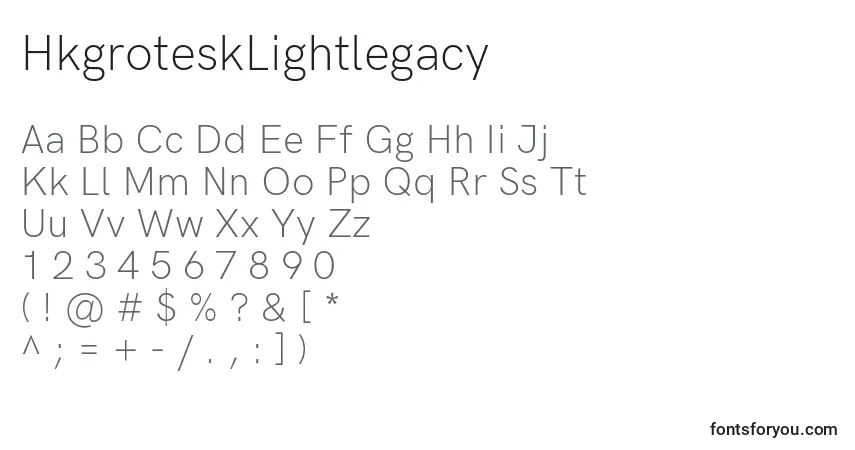 Czcionka HkgroteskLightlegacy (37500) – alfabet, cyfry, specjalne znaki