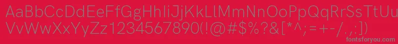 HkgroteskLightlegacy Font – Gray Fonts on Red Background