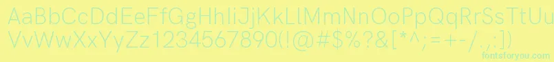 HkgroteskLightlegacy Font – Green Fonts on Yellow Background