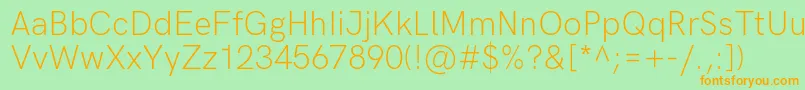 HkgroteskLightlegacy Font – Orange Fonts on Green Background