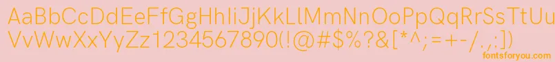 HkgroteskLightlegacy Font – Orange Fonts on Pink Background