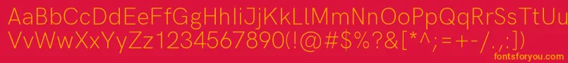 HkgroteskLightlegacy Font – Orange Fonts on Red Background