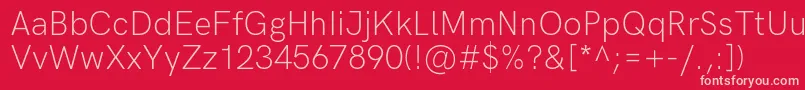 HkgroteskLightlegacy Font – Pink Fonts on Red Background