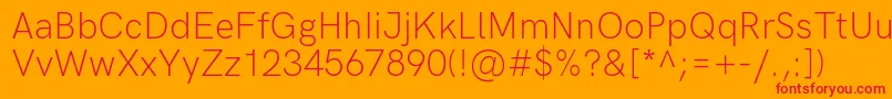 HkgroteskLightlegacy Font – Red Fonts on Orange Background