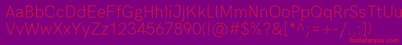 HkgroteskLightlegacy Font – Red Fonts on Purple Background