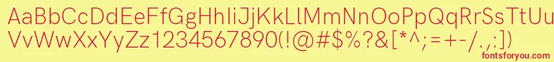 HkgroteskLightlegacy Font – Red Fonts on Yellow Background