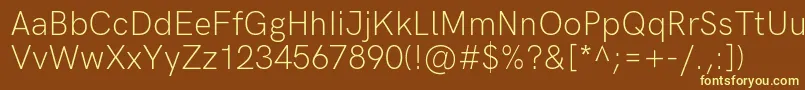 HkgroteskLightlegacy Font – Yellow Fonts on Brown Background