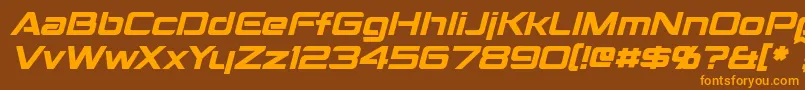 MontalbanItalic Font – Orange Fonts on Brown Background