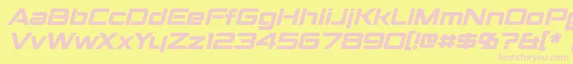 MontalbanItalic-Schriftart – Rosa Schriften auf gelbem Hintergrund