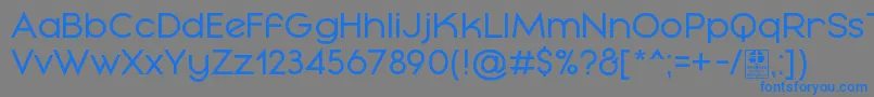 フォントMayekaRegularDemo – 灰色の背景に青い文字