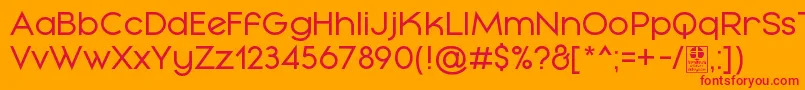 フォントMayekaRegularDemo – オレンジの背景に赤い文字