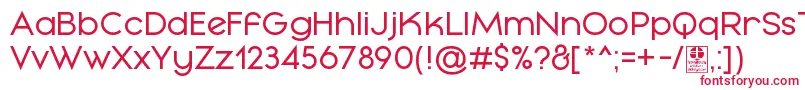 フォントMayekaRegularDemo – 白い背景に赤い文字