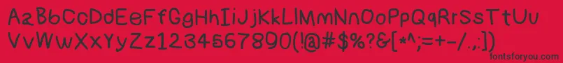 Numbbunnybd-Schriftart – Schwarze Schriften auf rotem Hintergrund