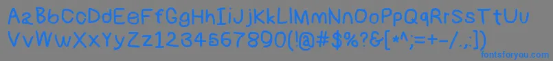 フォントNumbbunnybd – 灰色の背景に青い文字