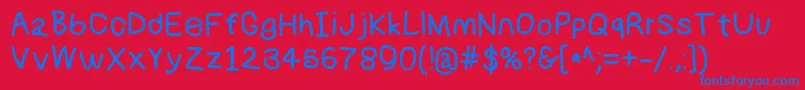 Numbbunnybd-fontti – siniset fontit punaisella taustalla