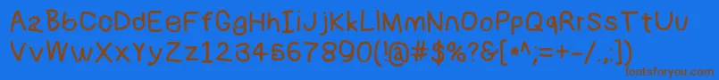 Numbbunnybd Font – Brown Fonts on Blue Background