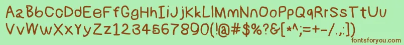 Numbbunnybd Font – Brown Fonts on Green Background