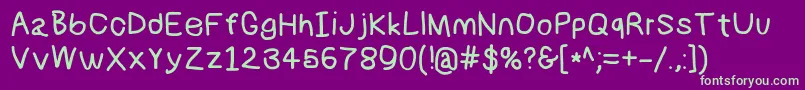 Numbbunnybd Font – Green Fonts on Purple Background