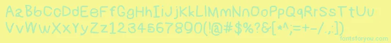 Numbbunnybd Font – Green Fonts on Yellow Background