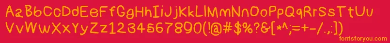 Numbbunnybd Font – Orange Fonts on Red Background