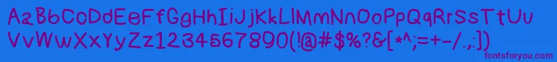 Numbbunnybd Font – Purple Fonts on Blue Background