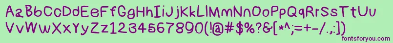 Numbbunnybd Font – Purple Fonts on Green Background