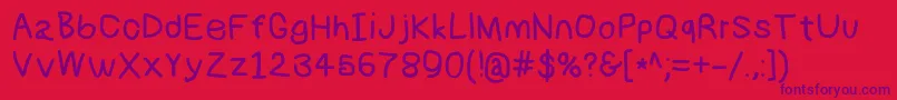 Numbbunnybd-fontti – violetit fontit punaisella taustalla