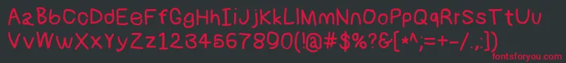 Numbbunnybd Font – Red Fonts on Black Background