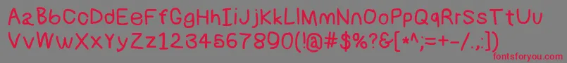 Numbbunnybd Font – Red Fonts on Gray Background