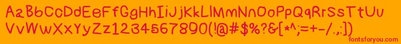 Numbbunnybd Font – Red Fonts on Orange Background