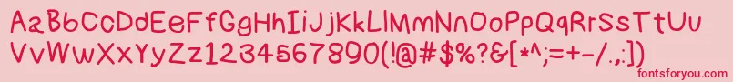フォントNumbbunnybd – ピンクの背景に赤い文字