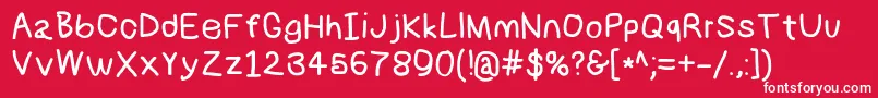 Numbbunnybd Font – White Fonts on Red Background