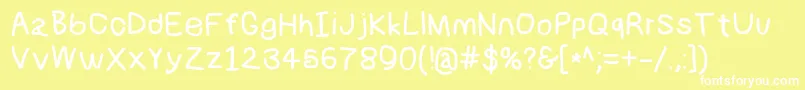 Numbbunnybd Font – White Fonts on Yellow Background