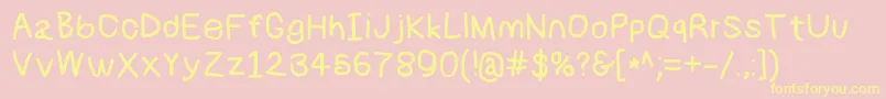 Numbbunnybd Font – Yellow Fonts on Pink Background
