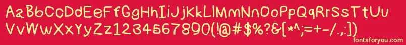 Numbbunnybd Font – Yellow Fonts on Red Background