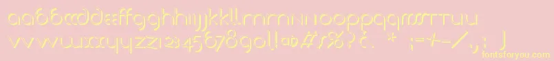 Tschicholdsshades-Schriftart – Gelbe Schriften auf rosa Hintergrund